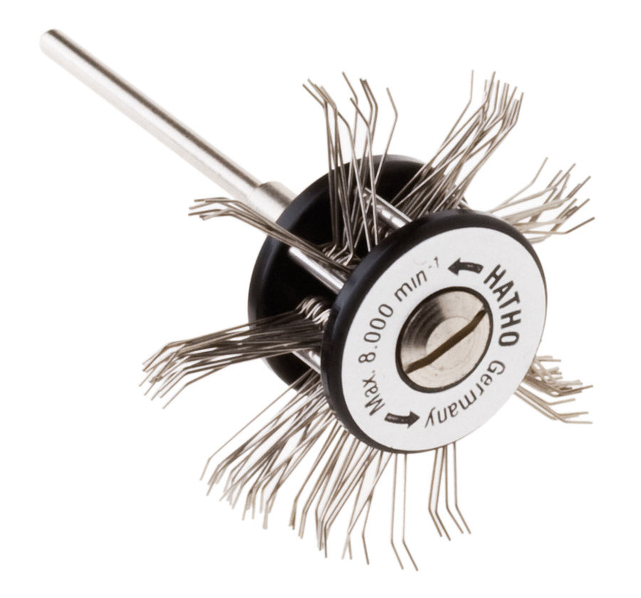 Hatho MiniMat texturing brushes with steel wires and plastic hub