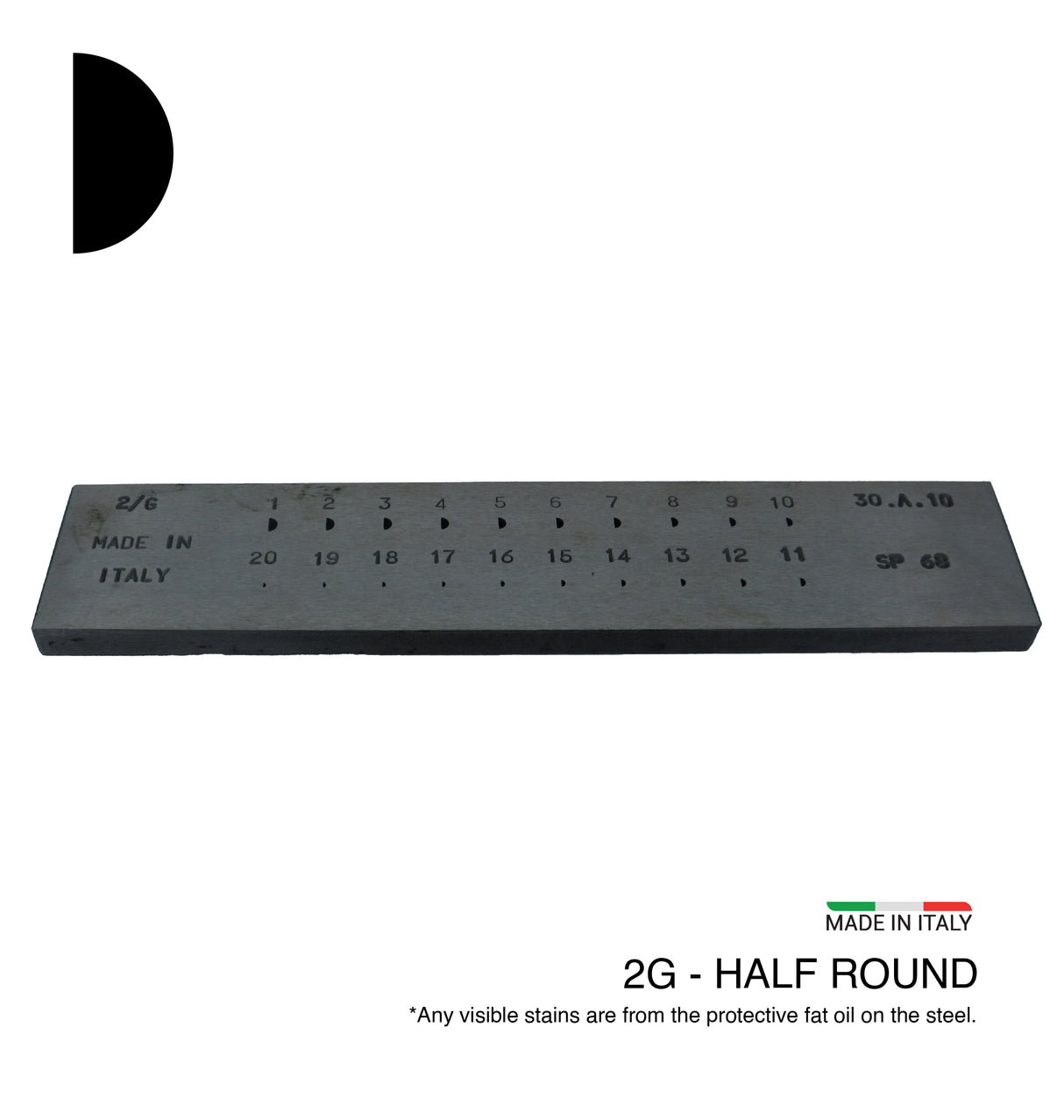 HALF ROUND 50% - Steel Drawplates - Italy