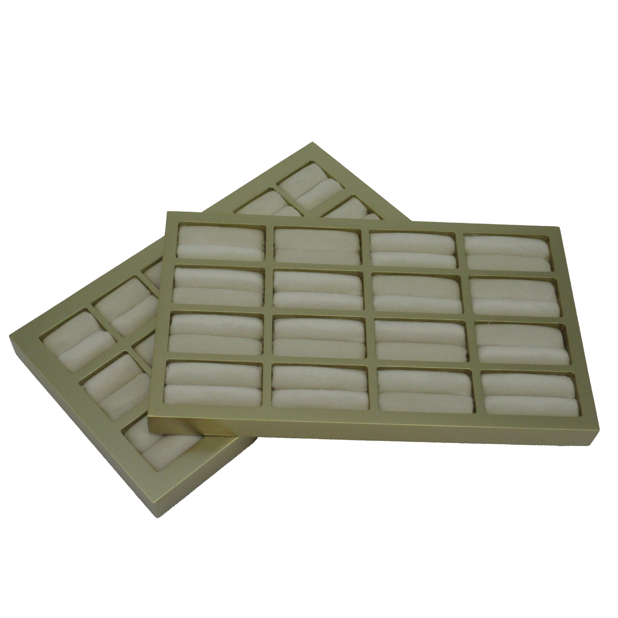Gold Look Wedding Band Display Tray – 16 Compartments