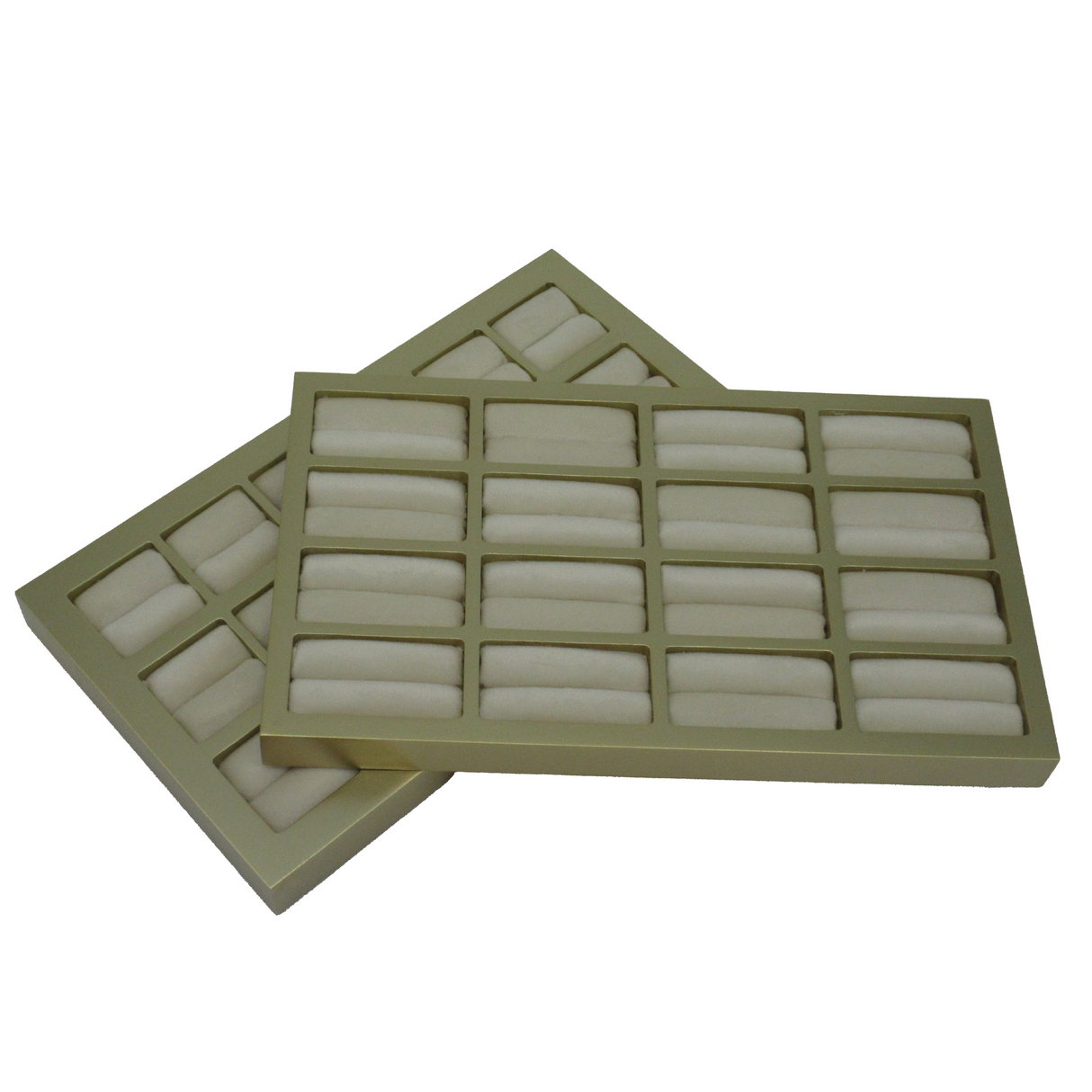 Gold Look Wedding Band Display Tray – 16 Compartments