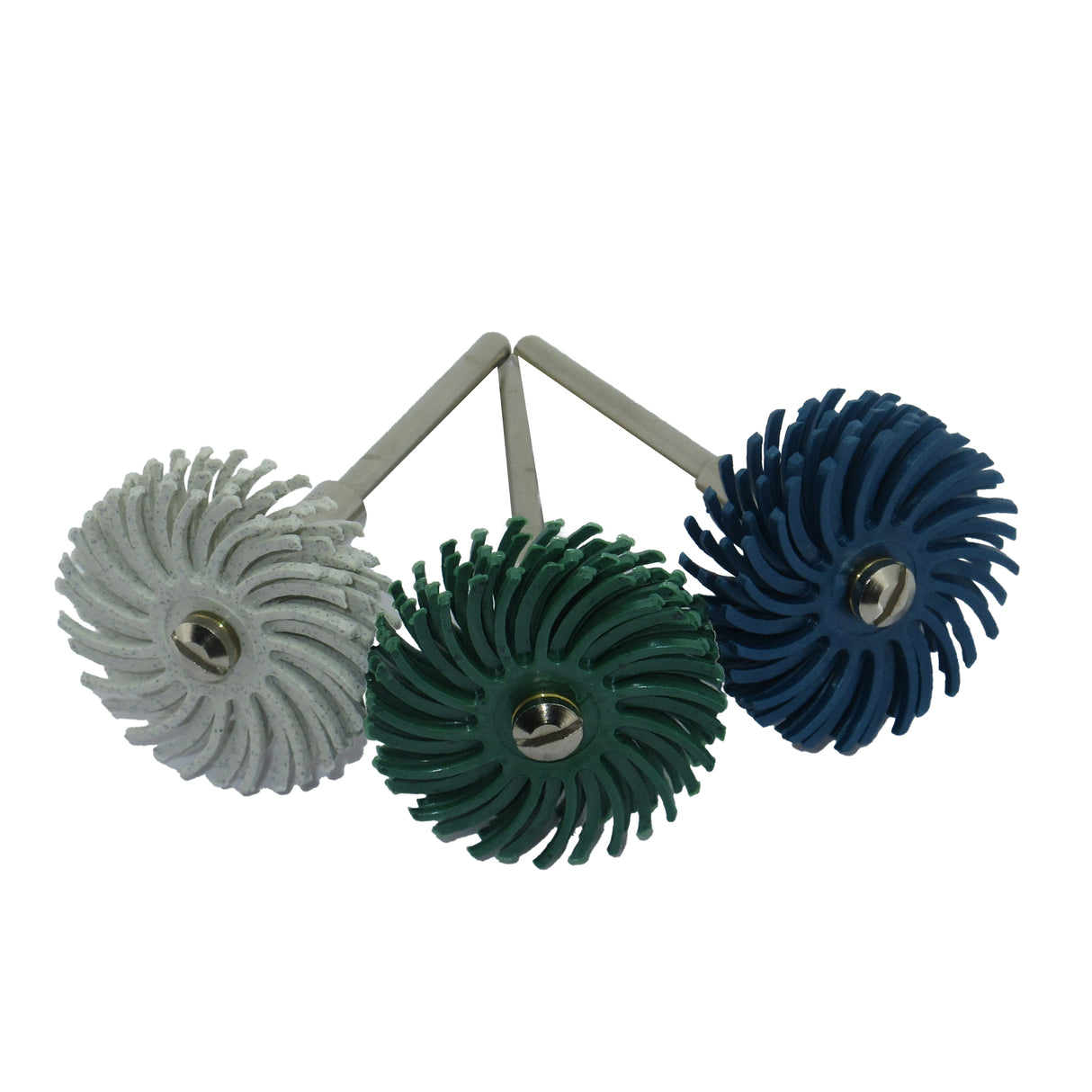 Green 50 grit radial bristle disc for heavy metal cleaning and oxide removal