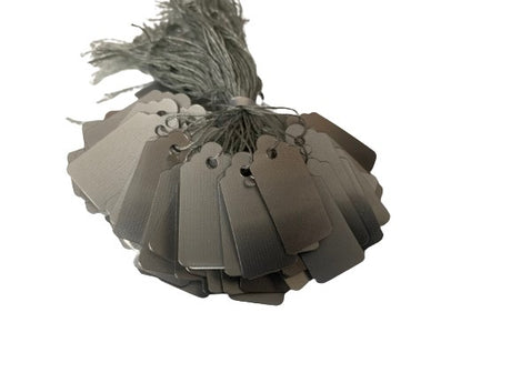 Tags PVC with string - SILVER