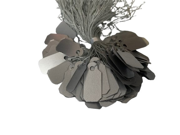 Tags PVC with string - SILVER