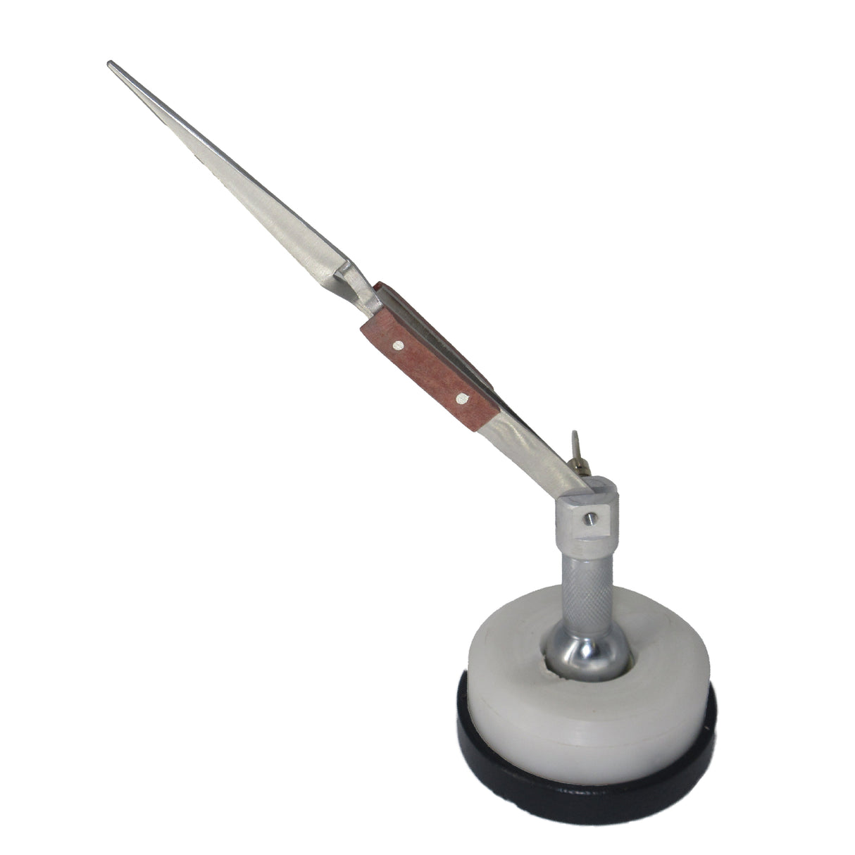Magnetic third hand soldering stand with tweezer and weighted base – adjustable support for jewellery soldering