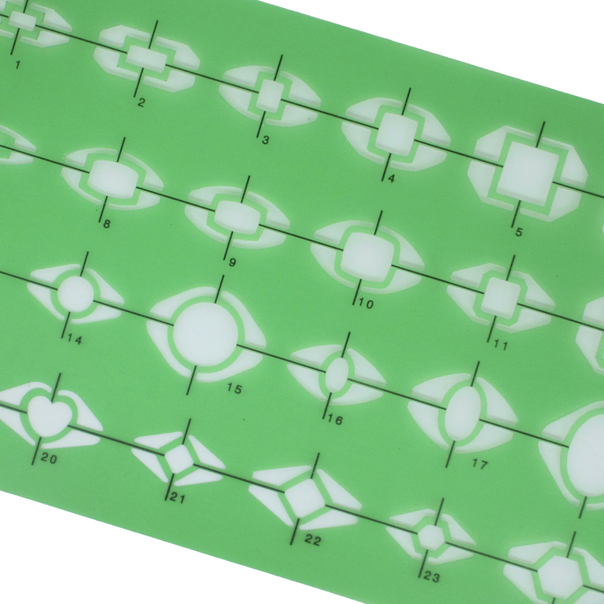 jewelry design stencil with stone and ring setting shapes