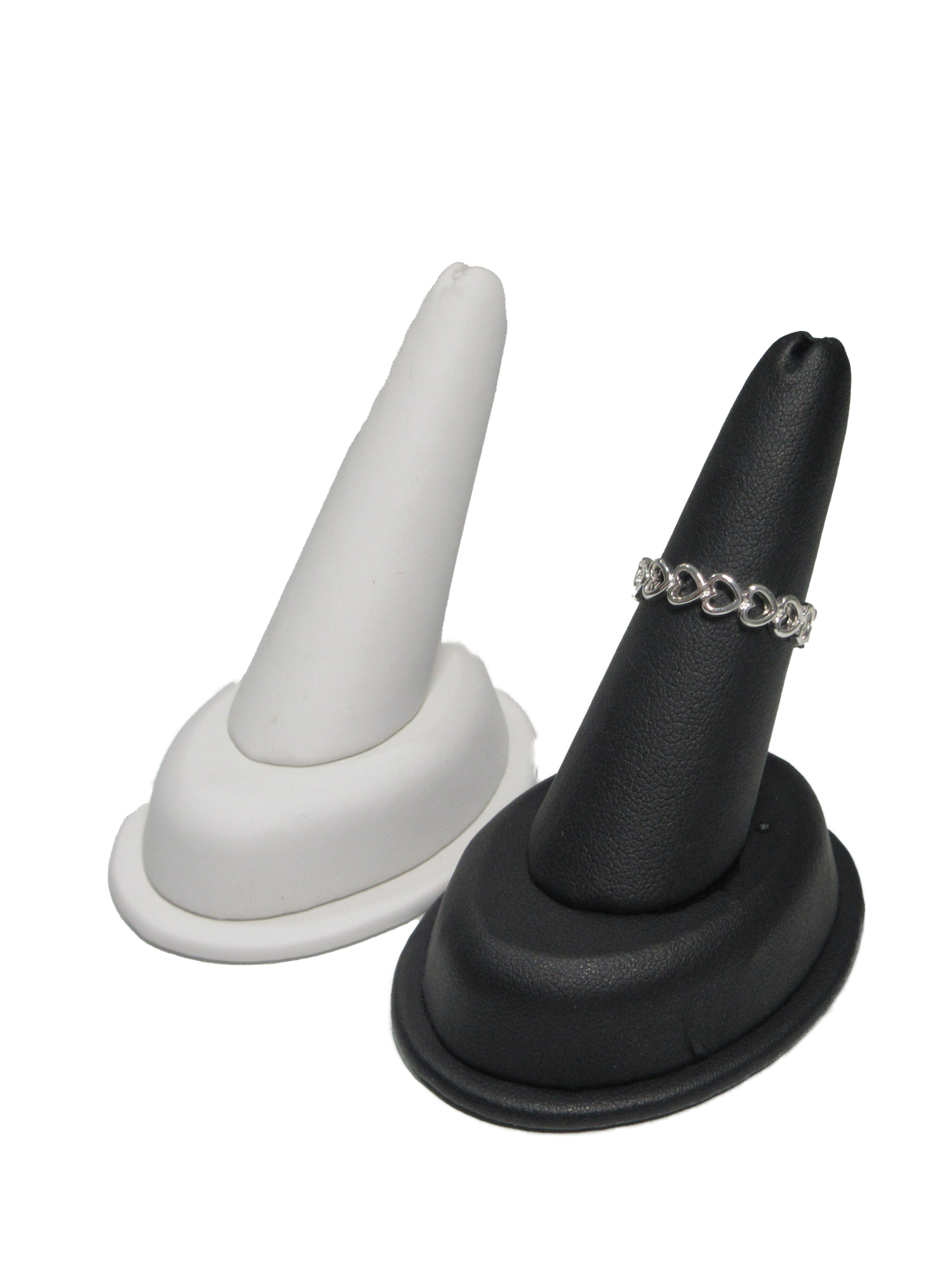 Ring Display - White or Black Simili Leather