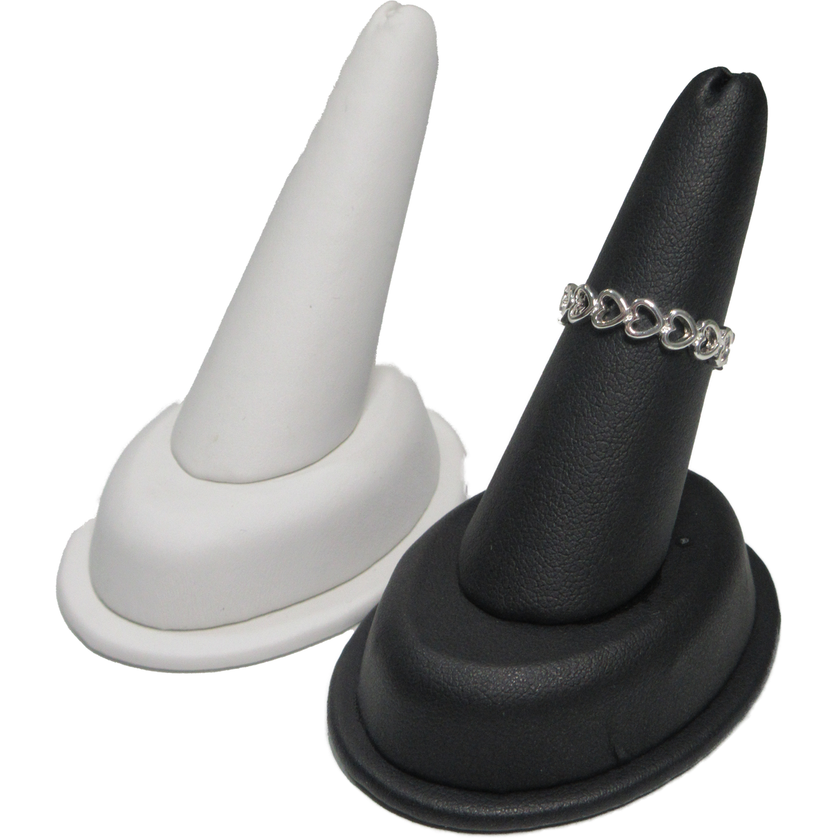 Ring Display - White or Black Simili Leather