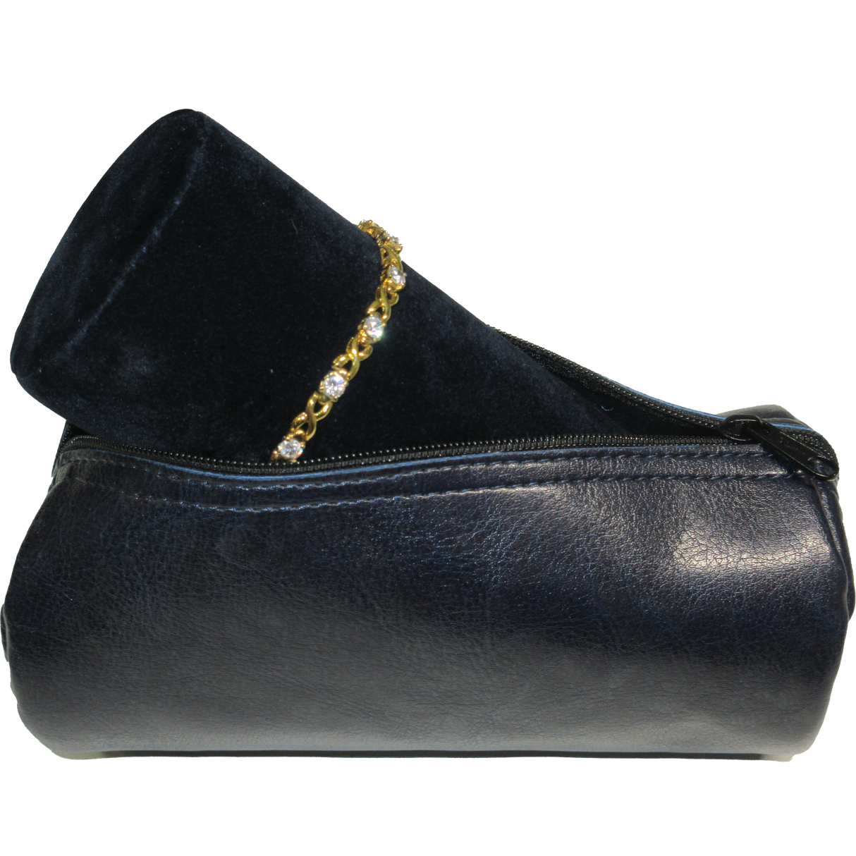 Small Bangle Roll - Simili Leather - Blue