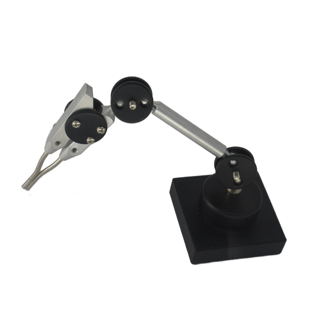 Soldering third hand with alligator clips on square base – includes spare tips for jewellery and precision soldering work