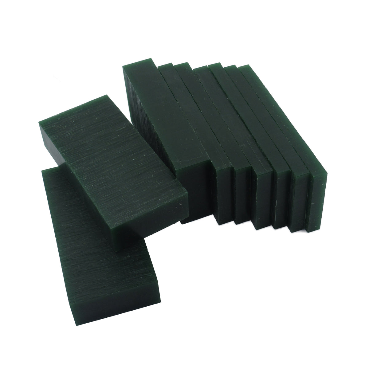 Matt green carving wax slices for jewelry making and lost wax casting models