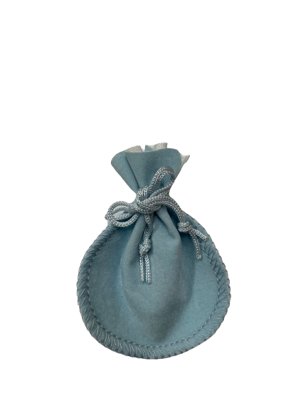 Baby Bleu Mini Velvet Pouch - Scalloped