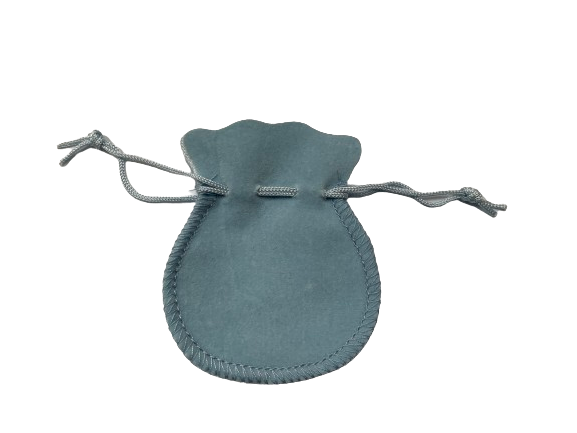 Baby Bleu Mini Velvet Pouch - Scalloped