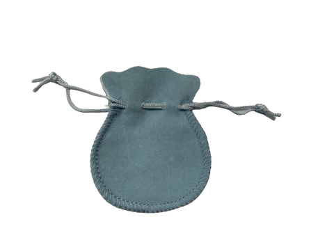 Baby Bleu Mini Velvet Pouch - Scalloped