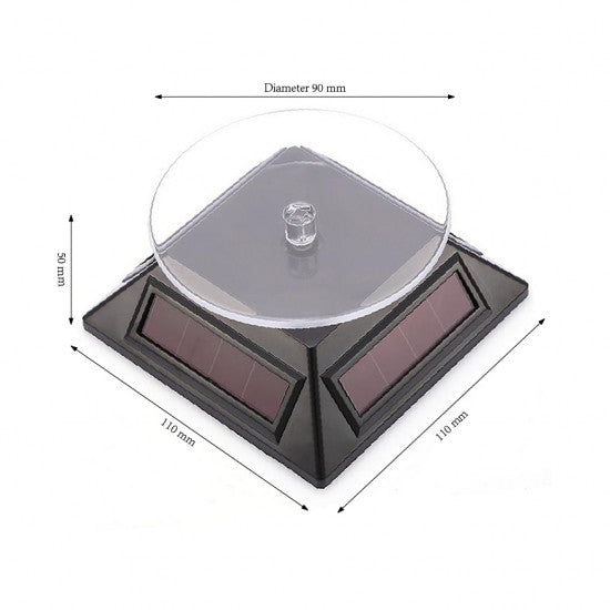 Solar Powered Rotating Turntable  - Black or Silver