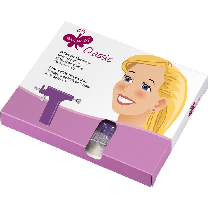 12 pairs ear studs Easy Piercy Classic