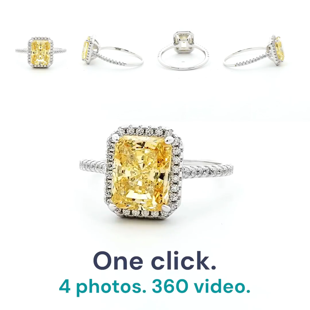 GemLightbox Pro smartphone jewelry photography lightbox with dual turntables for rings, necklaces, earrings, and gemstones