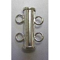 Clasp - 2 strand slide lock - AG925 Silver