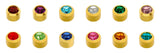 CAFLON BIRTHSTONES - GOLD PLATED OR WHITE STAINLESS - ASS. COLORS