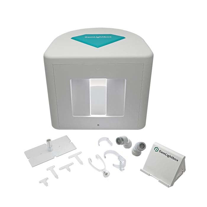 GemLightbox Pro smartphone jewelry photography lightbox with dual turntables for rings, necklaces, earrings, and gemstones - set