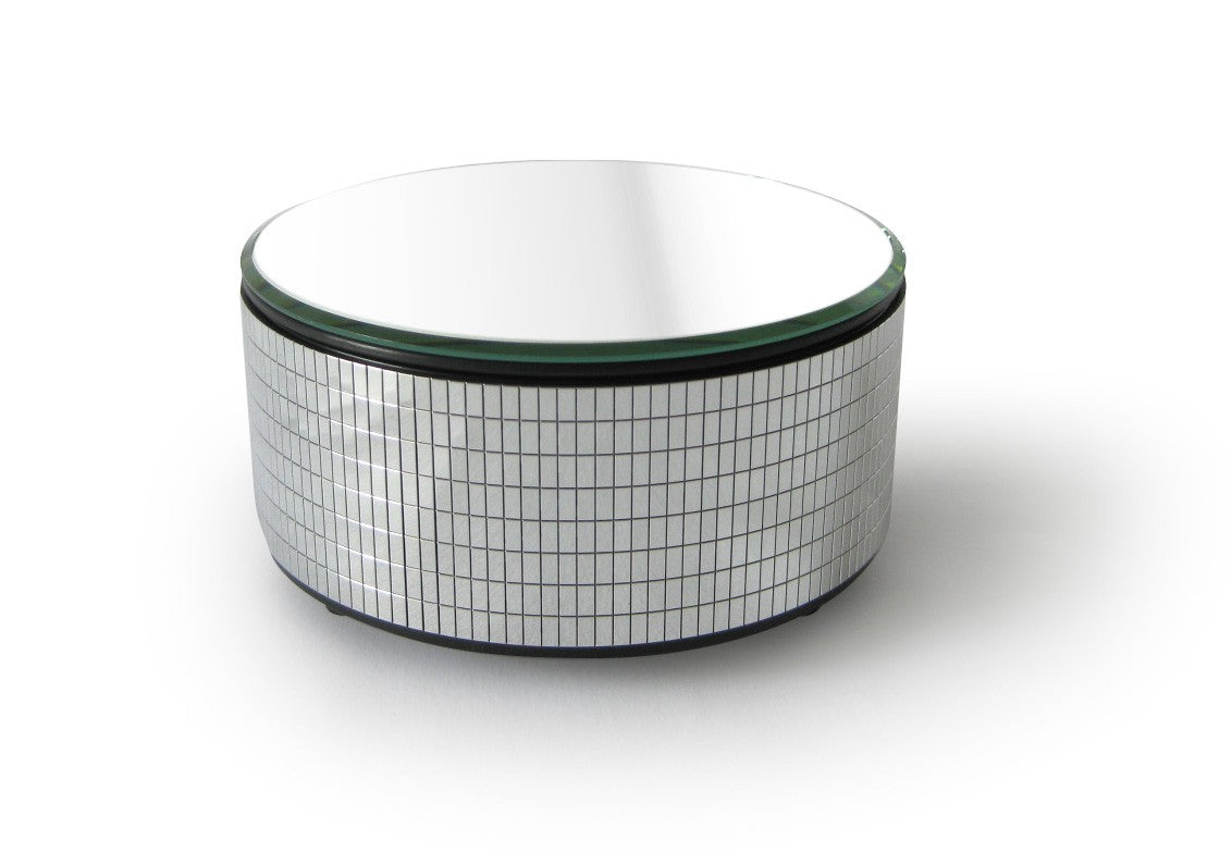 Turntable w/ Top Mirror Jewelry Display - Silver - Ø 125mm