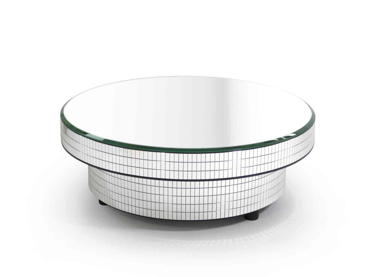 Turntable w/ Top Mirror Jewelry Display - silver - diameter 185mm