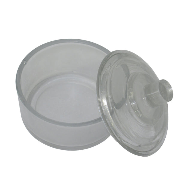 Glass pot with lid for acid storage – prevents evaporation and dust