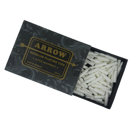 White arrow tip with rhodium plating single side