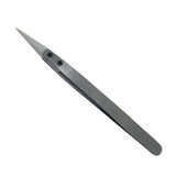 High precision ceramic tweezers with white heat-resistant ceramic tips and stainless-steel handle.