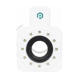Portable GemSparkle lighting device used for professional jewelry photos on smartphone. FRONT VIEW