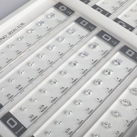 CZ diamond selector helping buyers choose the perfect diamond for an engagement ring