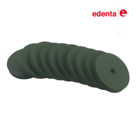 EDENTA Topstar Green TG01 mounted rubber polishing wheel for high-gloss jewellery finishing - 10pcs