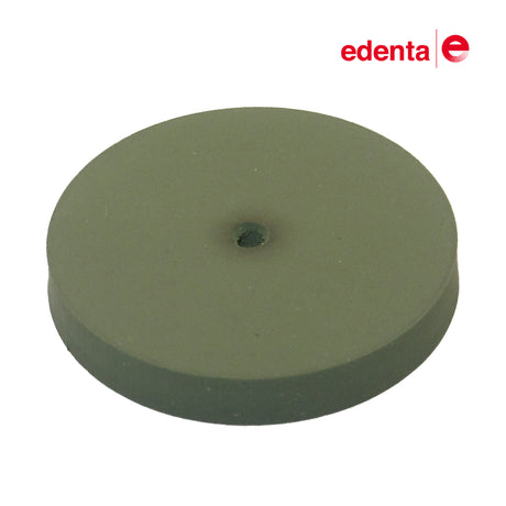 EDENTA Topstar Green TG01 mounted rubber polishing wheel for high-gloss jewellery finishing