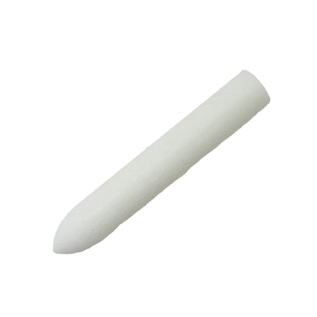 White Rhodinette fibertips with regular point shape arranged on a white background.