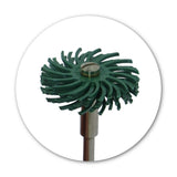 Green 50 grit radial bristle disc for heavy metal cleaning and oxide removal