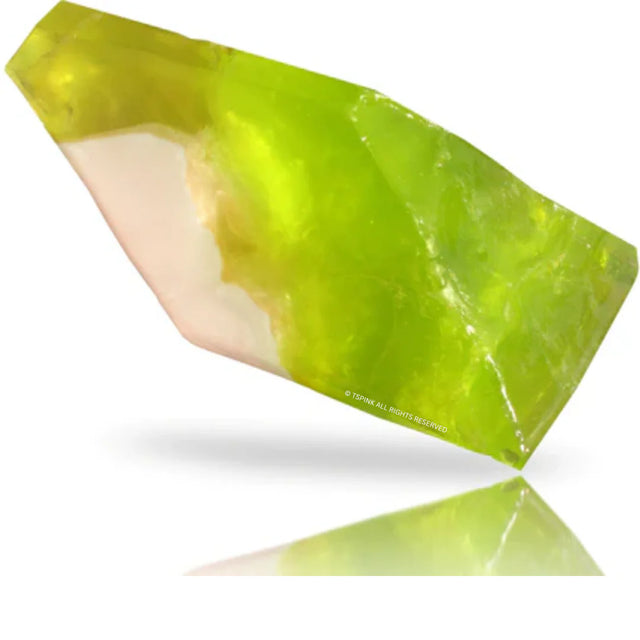 Peridot™ SoapRocks® handmade green gemstone glycerin soap, coconut key lime scented natural artisan soap with botanical extracts and vitamins