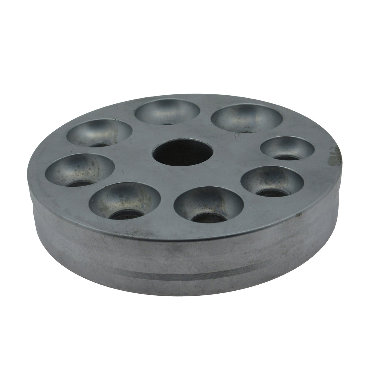 Metal ring reducer reduction plate with tapered holes for ring stretcher tool