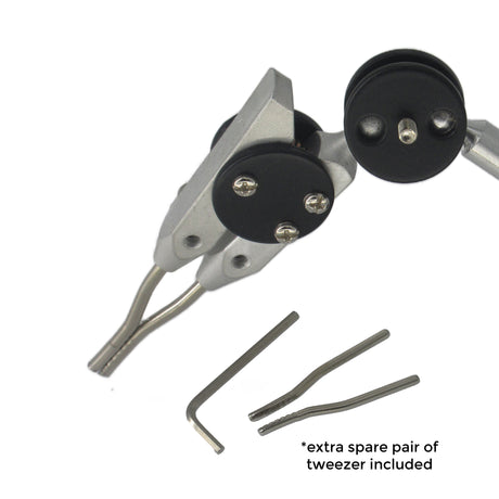 Soldering third hand with alligator clips on square base – includes spare tips for jewellery and precision soldering work