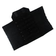 Black leatherette jewelry roll with black suede interior