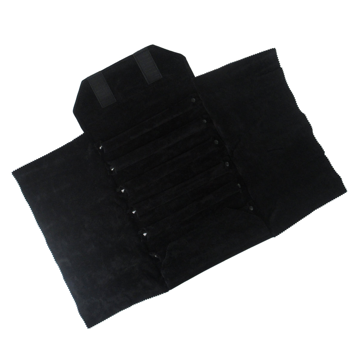 Swiss made jewelry roll with 7 bars for rings and travel storage