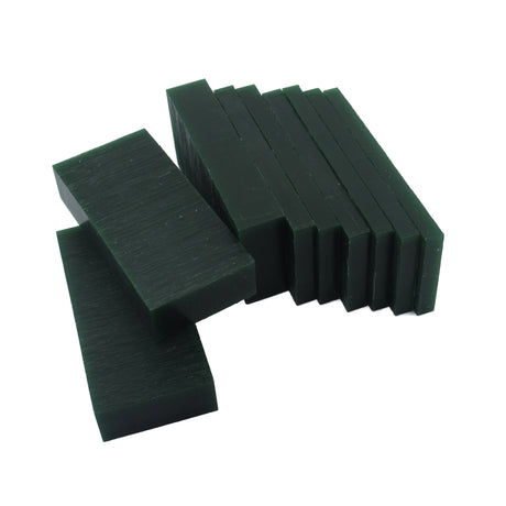 Matt green carving wax slices for jewelry making and lost wax casting models