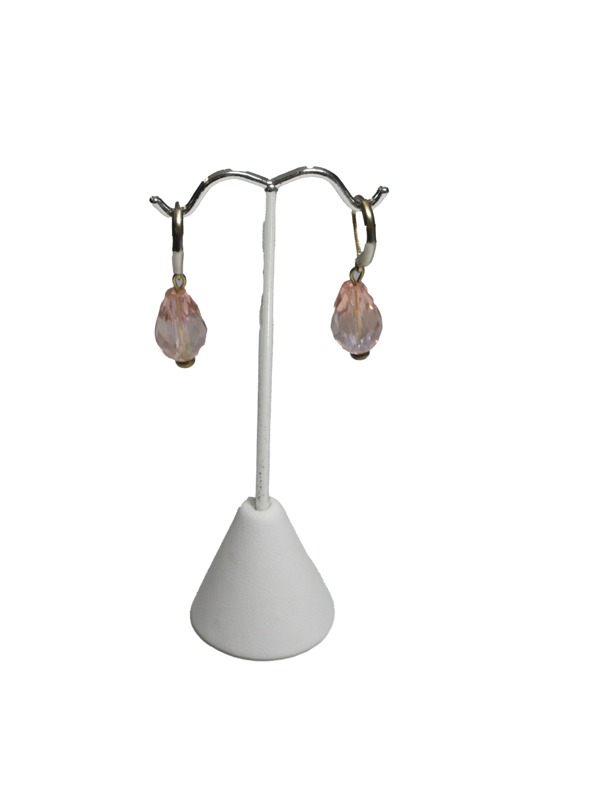 Earring Stand - Base White Simili Leather