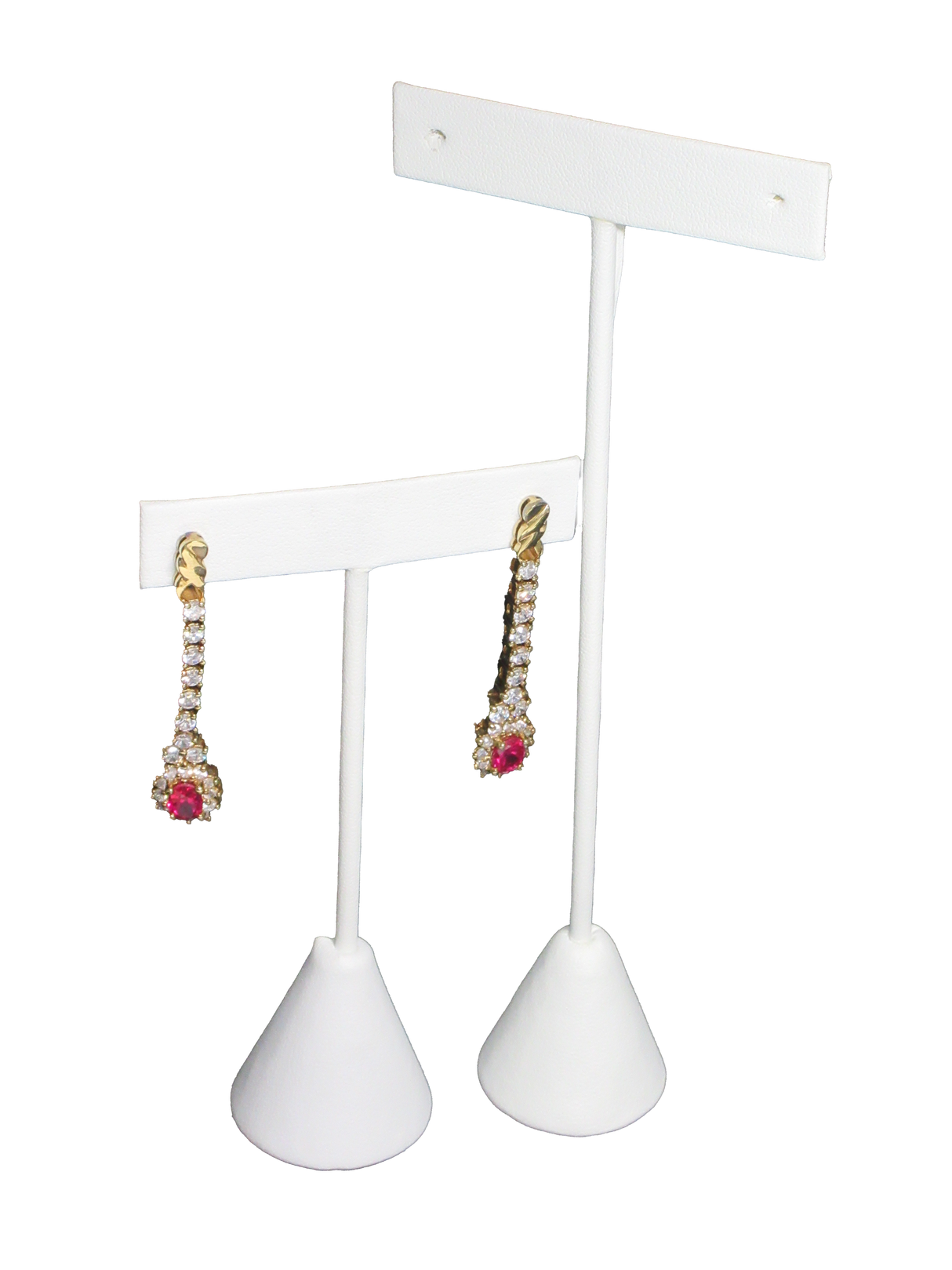 White Simili Leather -   Earring Display - Model T