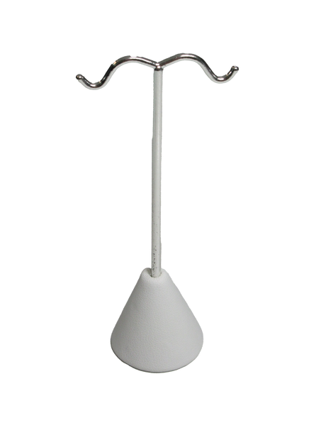 Earring Stand - Base White Simili Leather