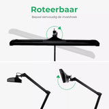 SBR Professional Black Daylight Lamp — 45W LED desk lamp for jewelers and precision work. Rotatable Image.