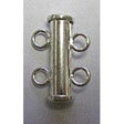 Clasp - 2 strand slide lock - AG925 Silver